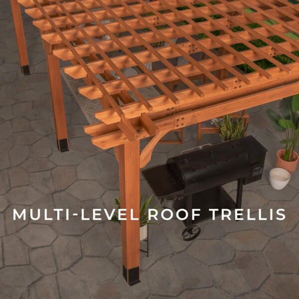Beaumont 20 X 12 All Cedar Wooden Pergola - Image 11