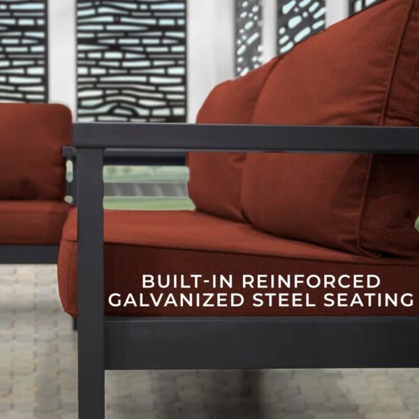 Ridgedale Modern Steel Pergola with Canopy / Finish: Red - Image 8
