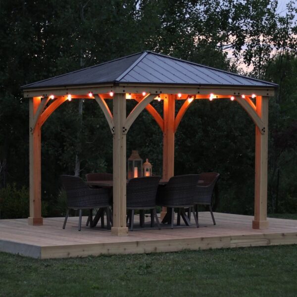 Meridian Solid Wood Patio Gazebo 10 Ft. W x 10 Ft. D - Image 2