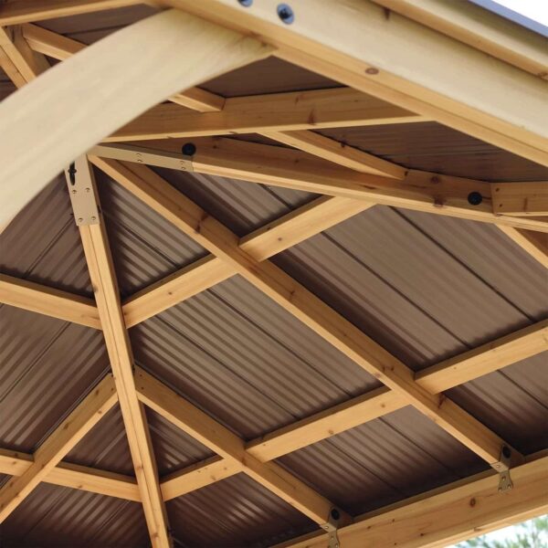 Meridian Solid Wood Patio Gazebo 10 Ft. W x 10 Ft. D - Image 3