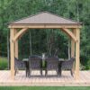 Meridian Solid Wood Patio Gazebo 10 Ft. W x 10 Ft. D - Image 4