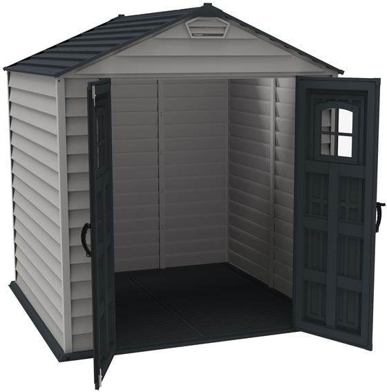 DuraMax 7x7 Vinyl Shed - View Inside with Vinyl Floor