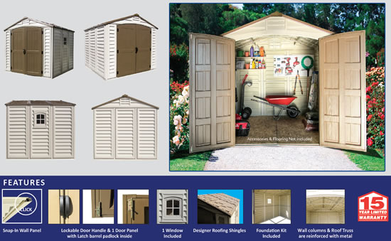 DuraMax 8x8 DuraPlus Vinyl Shed Features