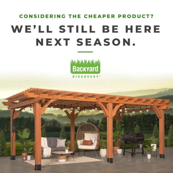 Beaumont 20 X 12 All Cedar Wooden Pergola - Image 8