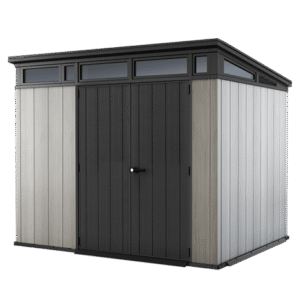 Keter Artisan 9x7 Foot Large Outdoor Shed with Floor with Modern Design for Patio Furniture
