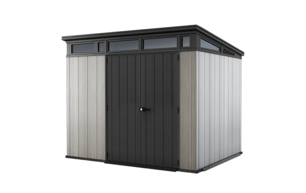 Keter Artisan 9x7 Foot Large Outdoor Shed with Floor with Modern Design for Patio Furniture