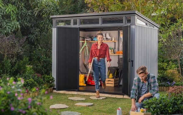 Keter Artisan 9x7 Foot Large Outdoor Shed with Floor with Modern Design for Patio Furniture - Image 3