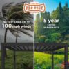 14x12 Trenton Modern Steel Pergola With Sail Shade Soft Canopy - Image 5