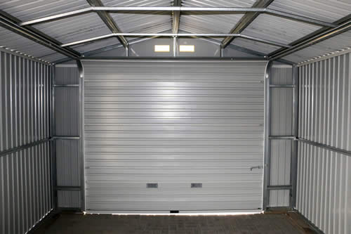 DuraMax 12x32 White Steel Garage - includes roll up garage door and one side door!