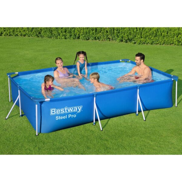 Bestway Steel Pro 9.8' x 6.6' x 26" Rectangular Above Ground Swimming Pool Set - Image 2