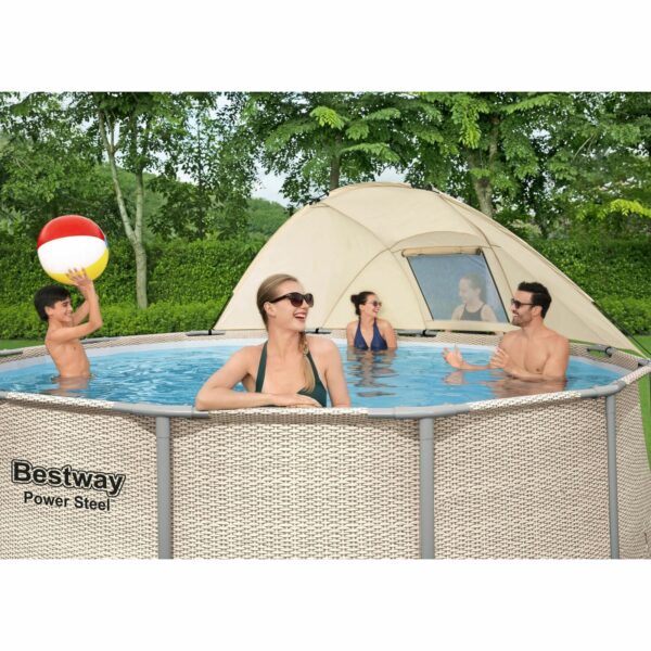 Bestway Power Steel 13' x 42" Above Ground Outdoor Swimming Pool Set with Canopy - Image 8