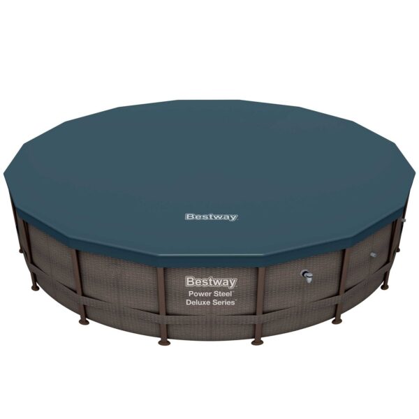 Bestway Power Steel 14' x 42" Above Ground Outdoor Swimming Pool Set with Pump